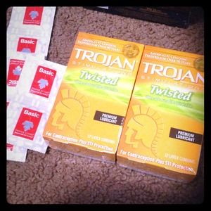 Twisted Trojan condoms basic are free. Extended.