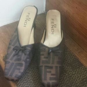Fendi  & gray shoe slides bundle