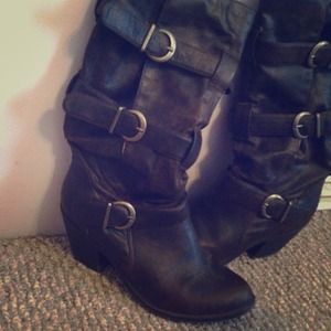 Candies leather buckle/strap boots price lowered!