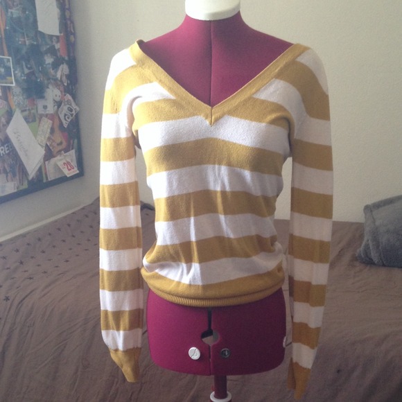 Yellow and cream stripe shirt forever 21