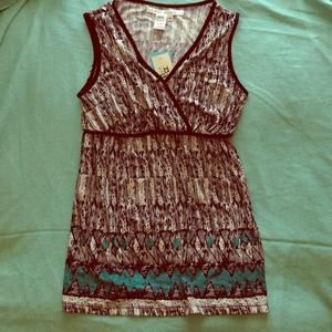 New Geo Design Long Tank Top