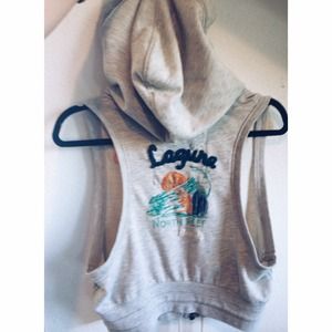 RARE Hollister Sleeveless Hooded Jacket