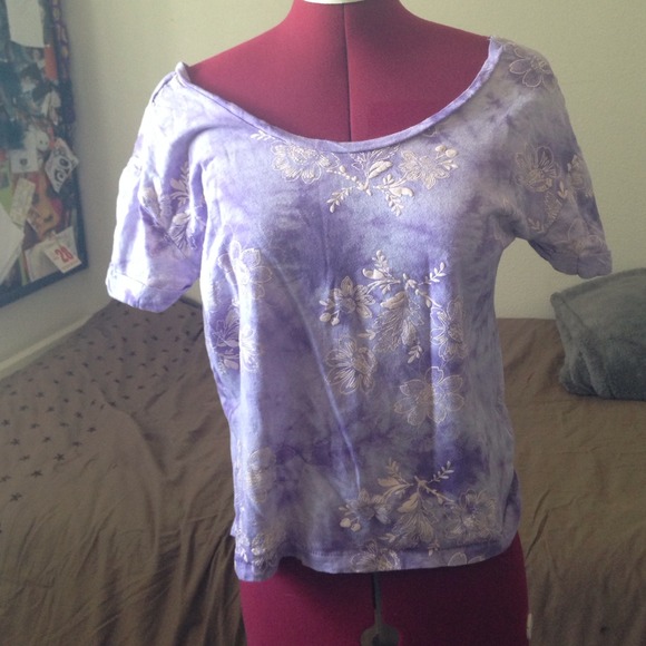 Urban outfitters purple crop top with low back cut