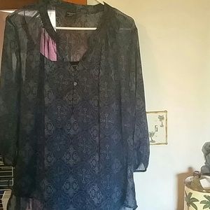 Sheer blouse with tank