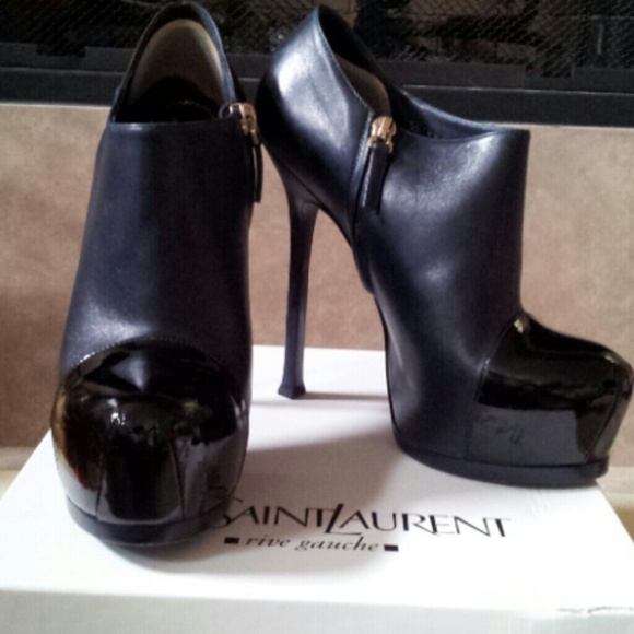 YSL rive gauche size 38 High Heel Platform Bootie. - Picture 1 of 4
