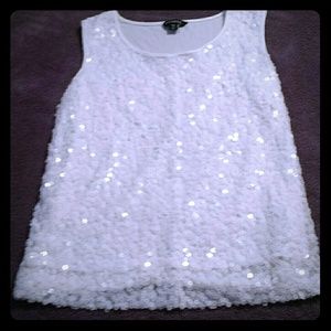 White sequin tank top