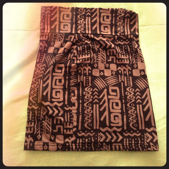 Forever 21 Knit Geometric Black and Grey Skirt