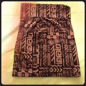 Forever 21 Knit Geometric Black and Grey Skirt