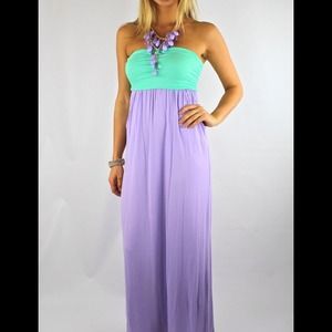 Mint and purple maxi dress