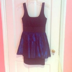 Black dress with metallic blue skirt💋