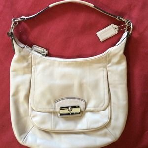 Tan leather Coach purse