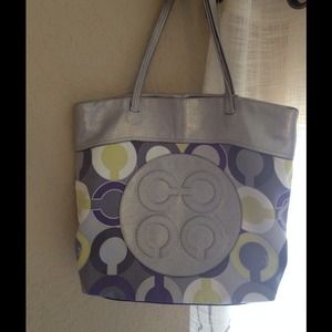 Julia Lilac and Metalic Coach Tote