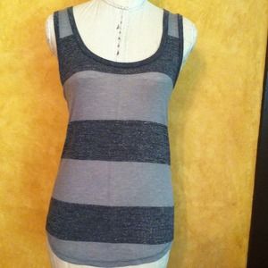 Converse one star gray & silver stripe tank medium