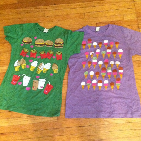 2 loyal army t shirts ice cream hamburgers fries