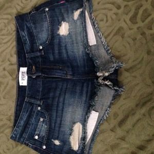 Victoria's Secret blue jean distressed shorts