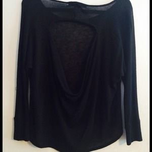 Sweater top with open back