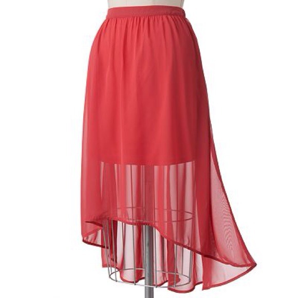 Lauren Conrad Hi Lo chiffon MaxiSkirt