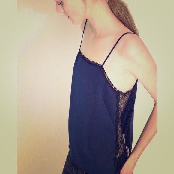 SOLD Zara strappy lace tank in navy