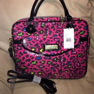 NWT Betsey Johnson sequined Laptop bag.