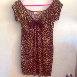 Pinup couture long cheetah print shirt