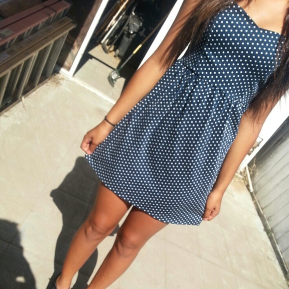 This cute blue and and white polka dot dress?.?