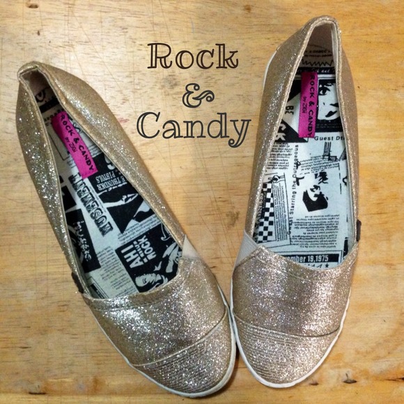 Rock & Candy by ZiGi Glittered Gold Slip On Canvas