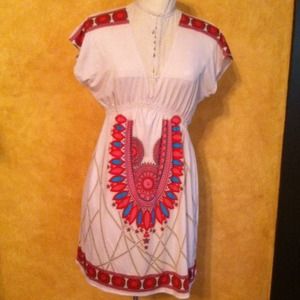 Hot tribal Native American print sun dress sz S