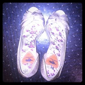 Greyish Fabric Pumps, - wore once for a wedding