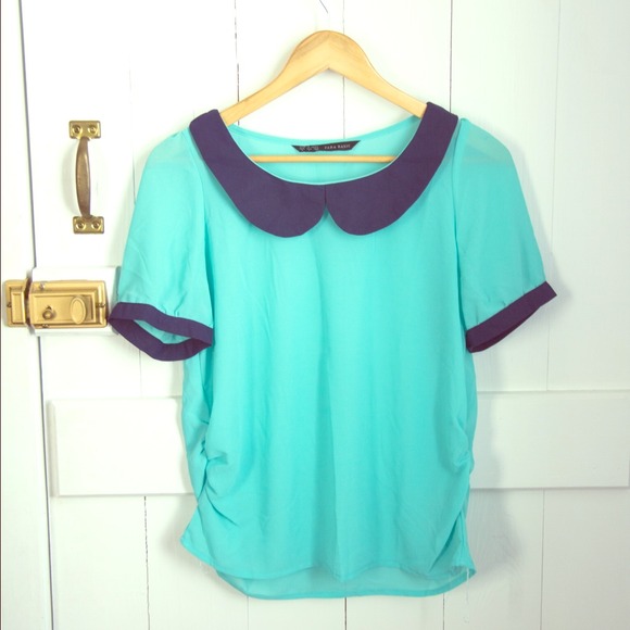Zara Basic Peter-Pan Collar Top