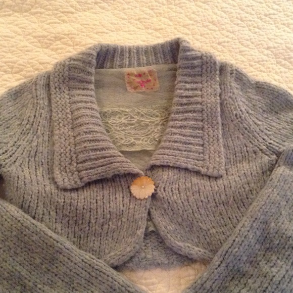 Free people light blue cropped sweater - Picture 1 of 3