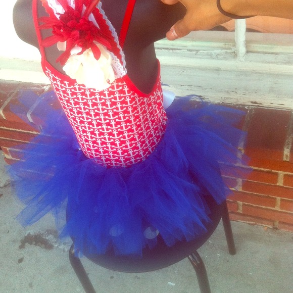 Nautical tutu set with lace headband
