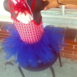 Nautical tutu set with lace headband