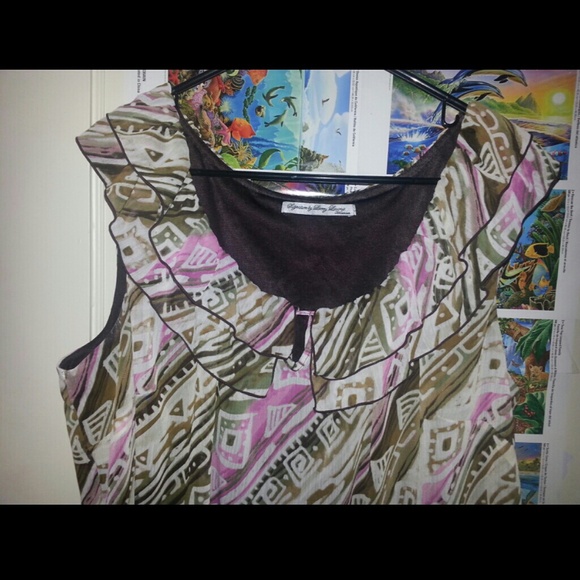 Satin brown and pink shirt