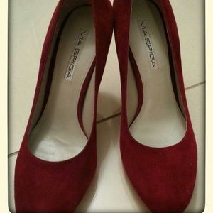 @SOLD@Via Spiga red suede shoes