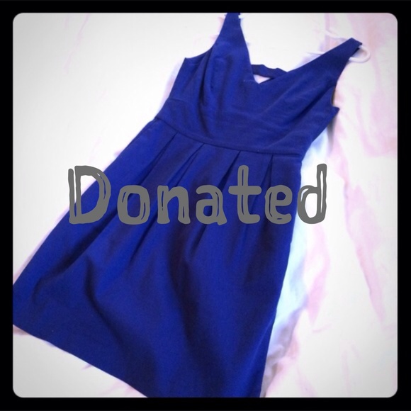 Cobalt Blue Cut Out Fit and Flare Skater Dress XS