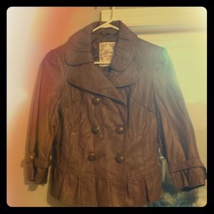 Brown leather jacket nwot