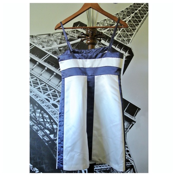 NEW BCBG Black and White Dress w/ front bow - Picture 2 of 2