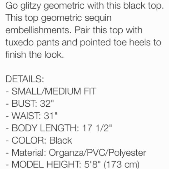 New Years Eve Sequin Geometric top NWT S - Picture 4 of 4