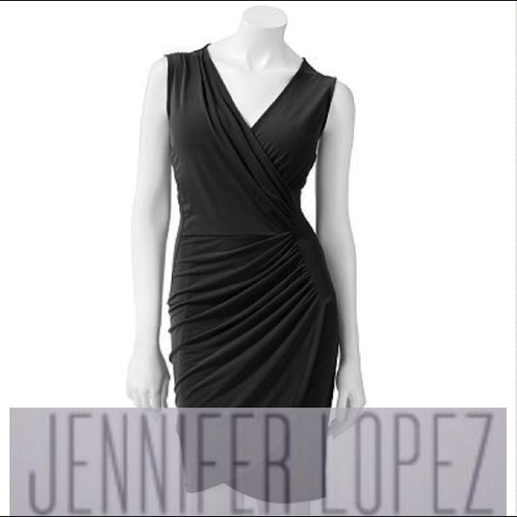 Jlo faux wrap dress in blue