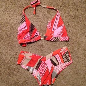 Custom orange and pink Cheeky bikini