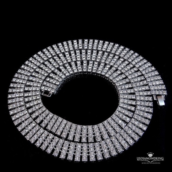 White gold finish bracelet set - Picture 2 of 4