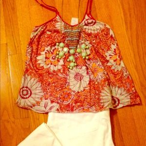 Free People Aztec/floral tank - size small