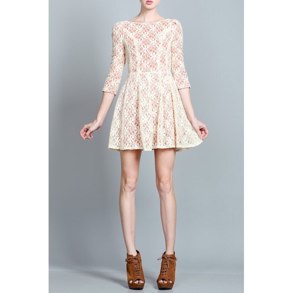 Ark & Co White Cream Romantic Lace Dress Size S, M
