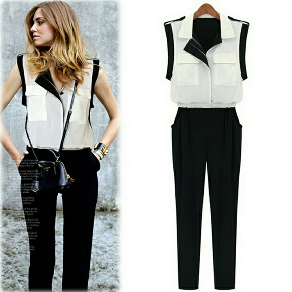 Lovely black and white jumpsuit!