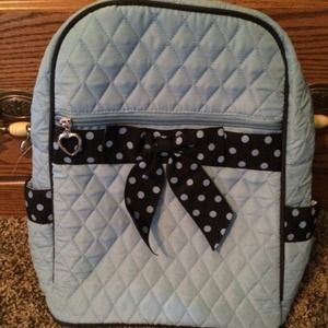 🎀Tiffany Blue Polka Dot Quilted Backpack🎀