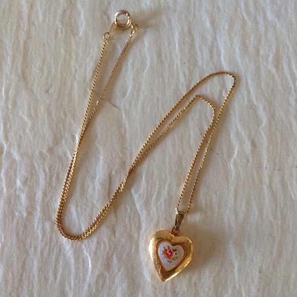 Golden heart locket