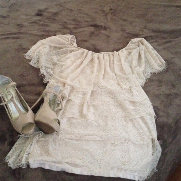 Lace beige dress