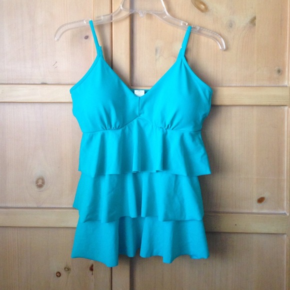 Teal tankini swim top
