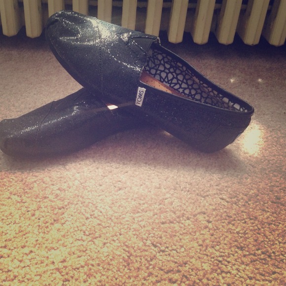 Black Glitter TOMS