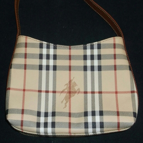 SOLD BURBERRY NOVA CHECK CANVAS LEATHER HANDBAG - Picture 2 of 4